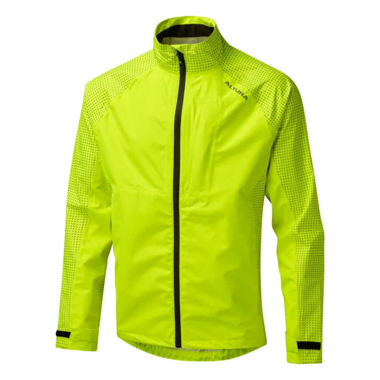 Flash Deal: Nightvision Storm Men’s Waterproof Jacket | Yellow | Fleece Lined Collar | Breathable | Unique Reflective Print Design Jacket from Altura